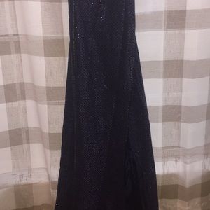 Navy Sequin Jessica McClintock Prom Dress